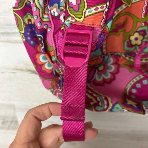 Vera Bradley Lighten Up Large pink Backpack Pink Swirls Pattern paisley boho - Picture 5 of 8